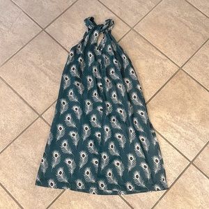 Sam & Lavi boutique XS dress peacock feather blue